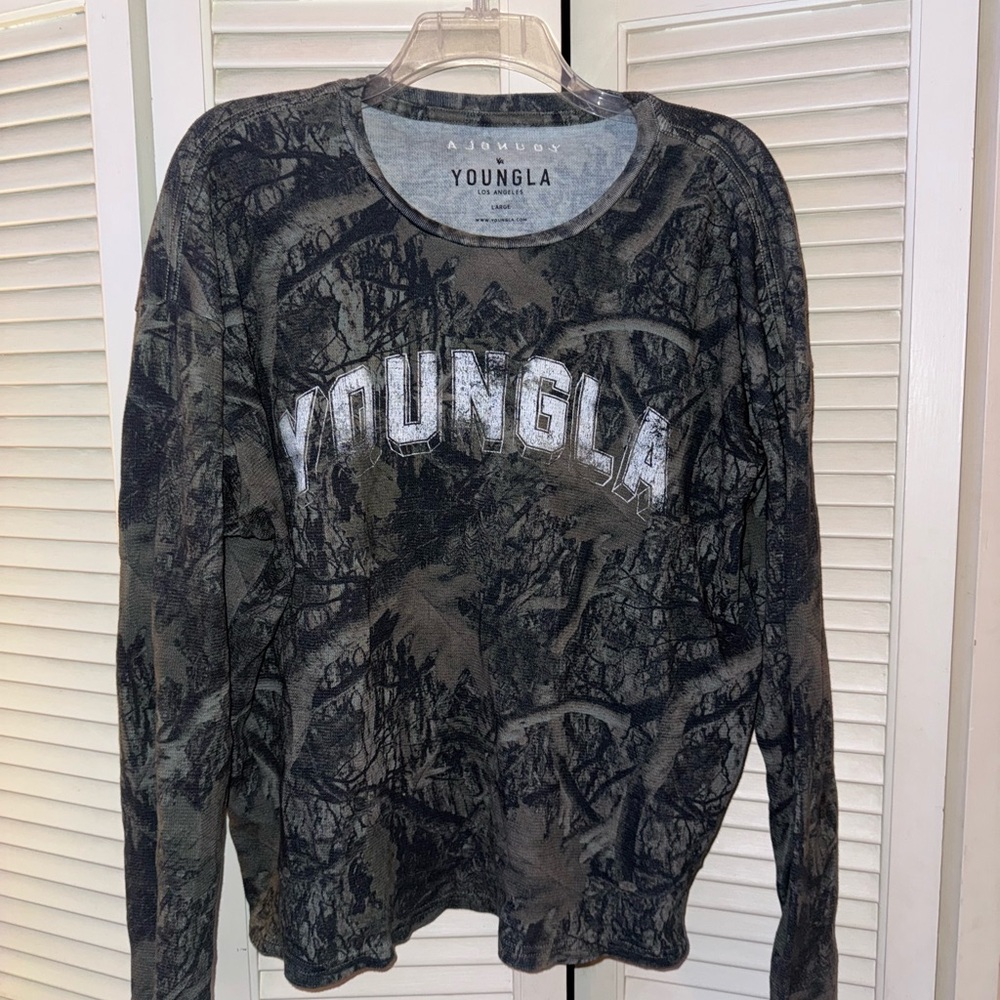 YoungLA Gray and Black Patterned Shirt
